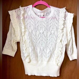 Knit lace look top - great for brunch and zooms